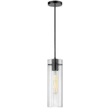 1LT Incand Pendant, MB, CLR Fluted Glass