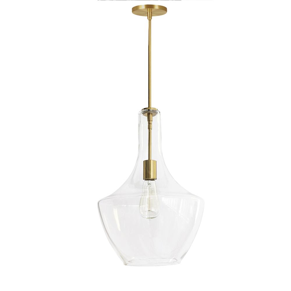 1LT Incandescent Pendant, AGB, CLR Glass