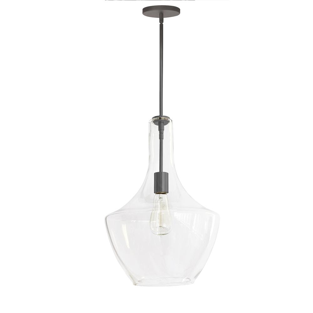 1LT Incandescent Pendant, MB, CLR Glass
