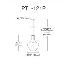 1LT Incandescent Pendant, MB, CLR Glass