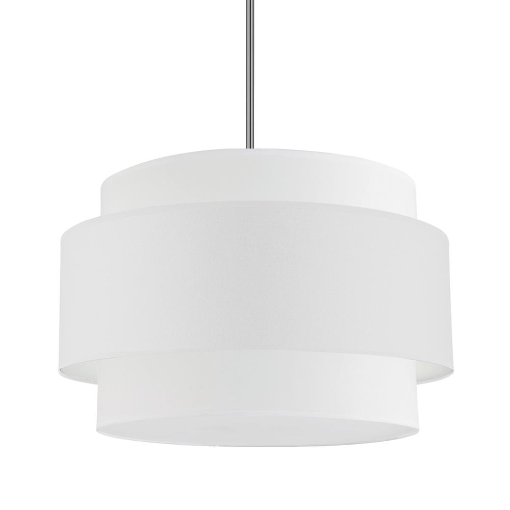 4LT Incandescent Chandelier, PC, WH Shade