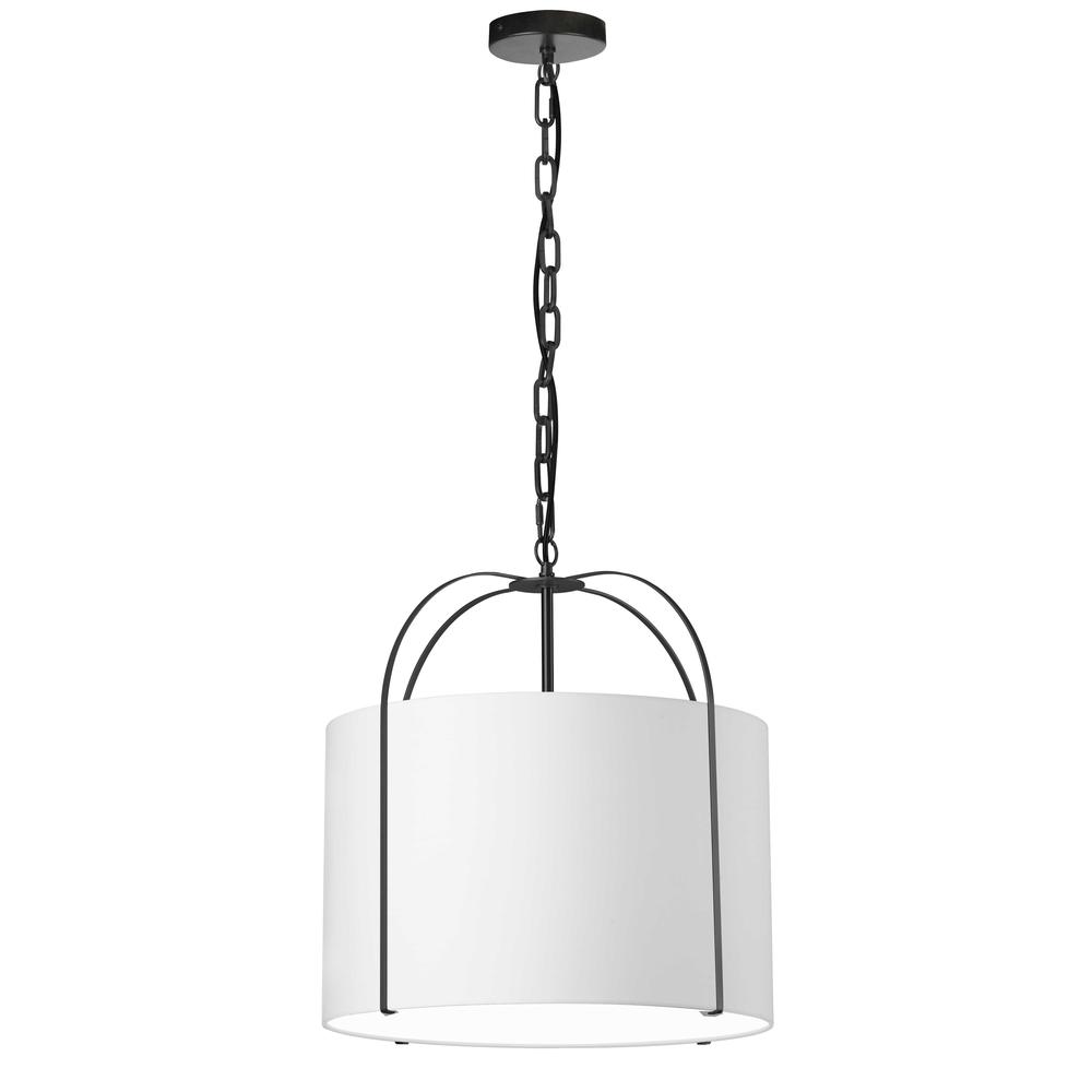 1LT Incandescent Pendant, BK, WH Shade