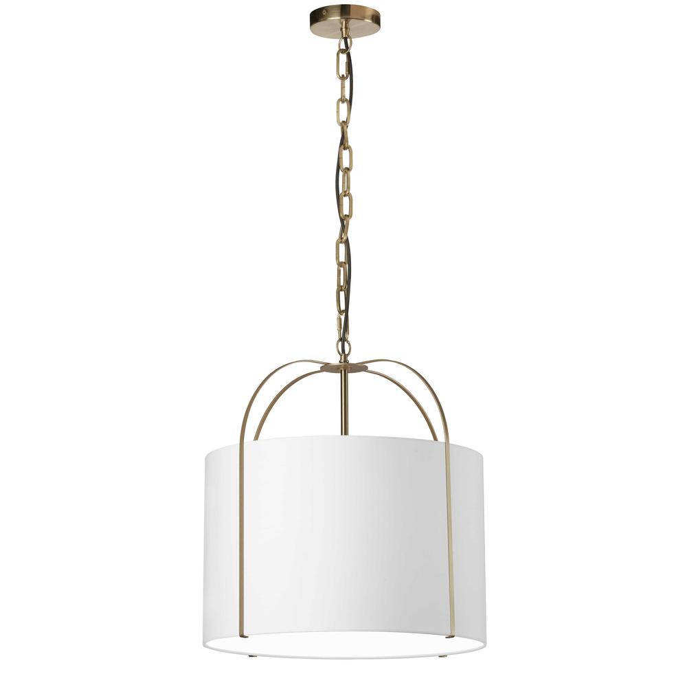 1LT Incandescent Pendant, GLD, WH Shade