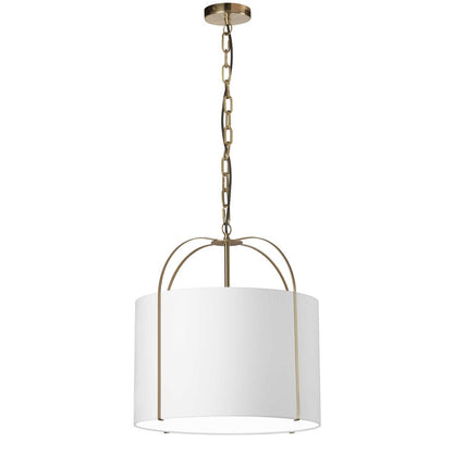1LT Incandescent Pendant, GLD, WH Shade