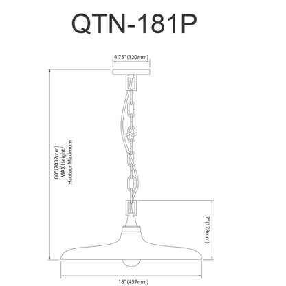 1LT Incand Pendant, AGB, MB & GLD Shade