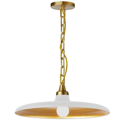 1LT Incand Pendant, AGB, MW & GLD Shade