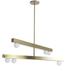 6 Light Aged Brass Chandelier w/ Frosted Glass