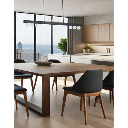 9 Light Halogen Horizontal Pendant Aged Brass with Frosted Glass