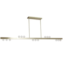 15 Light Horizontal Pendant in Aged Brass w/ Frosted Glass
