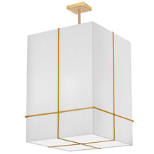 4LT Incandescent Pendant, GLD, WH Shade