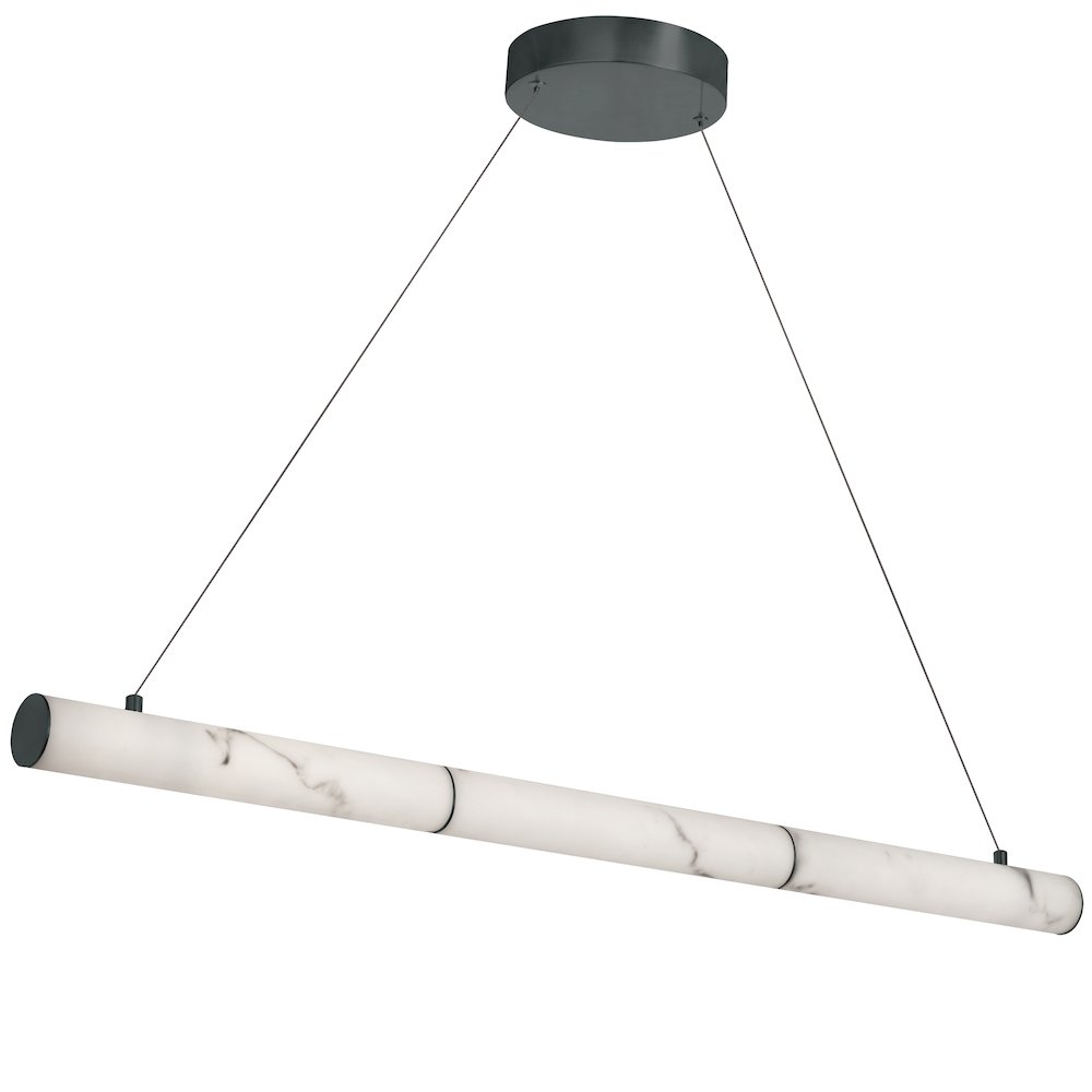 30W Matte Black Horizontal Pendant w/ Alabaster Diffuser