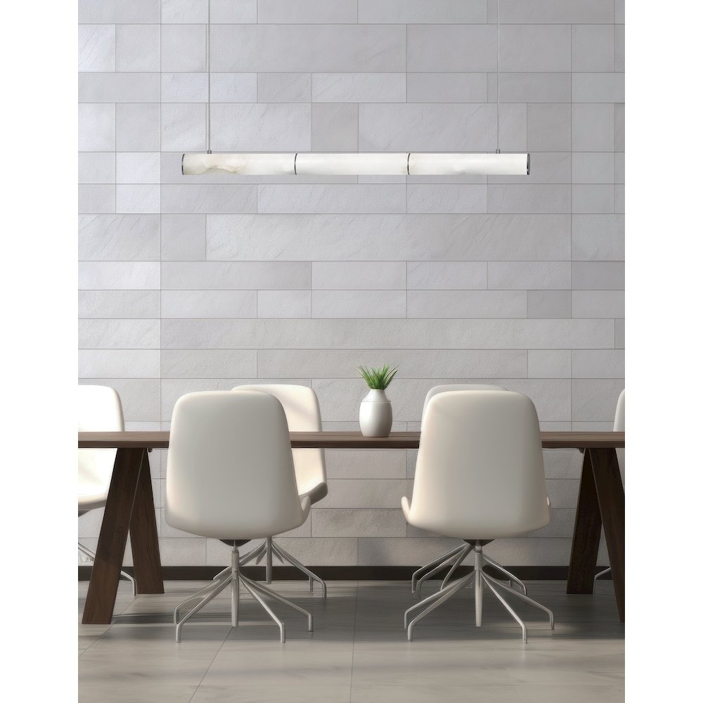 30W Matte Black Horizontal Pendant w/ Alabaster Diffuser