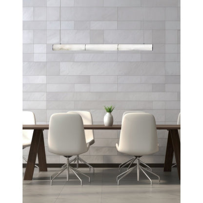 30W Matte Black Horizontal Pendant w/ Alabaster Diffuser