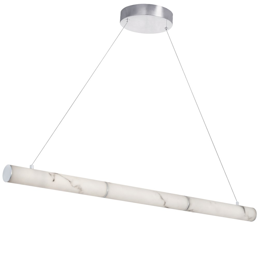 30W Polished Chrome Horizontal Pendant w/ Alabaster Diffuser