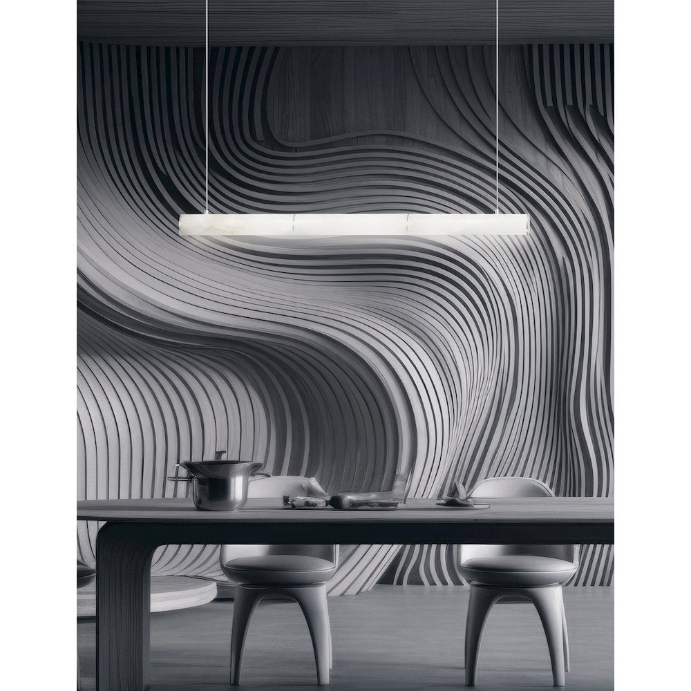 30W Polished Chrome Horizontal Pendant w/ Alabaster Diffuser