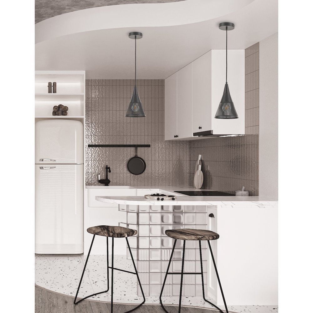 1 Light Pendant in Matte Black