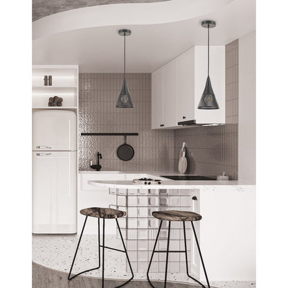 1 Light Pendant in Matte Black