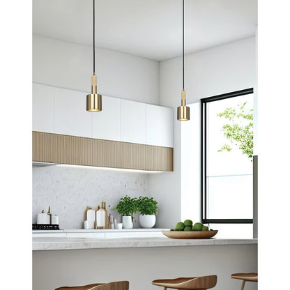1 Light Pendant Aged Brass with Frosted Diffuser