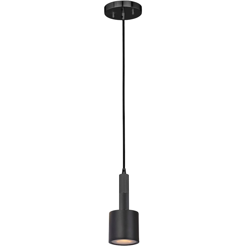 1 Light Pendant Matte Black with Frosted Diffuser