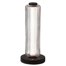 10W Matte Black Table Lamp w/ Clear Fluted Glass