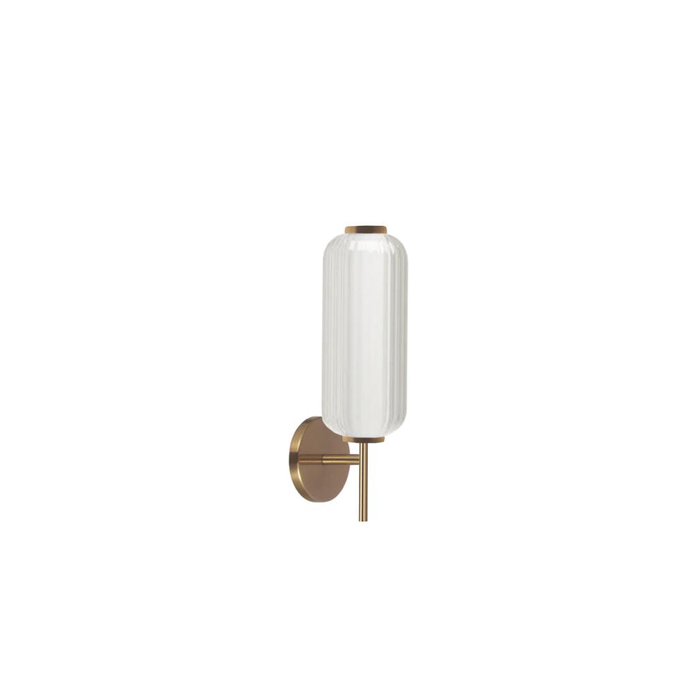 10W Wall Sconce, AGB, CLR Fluted Glass
