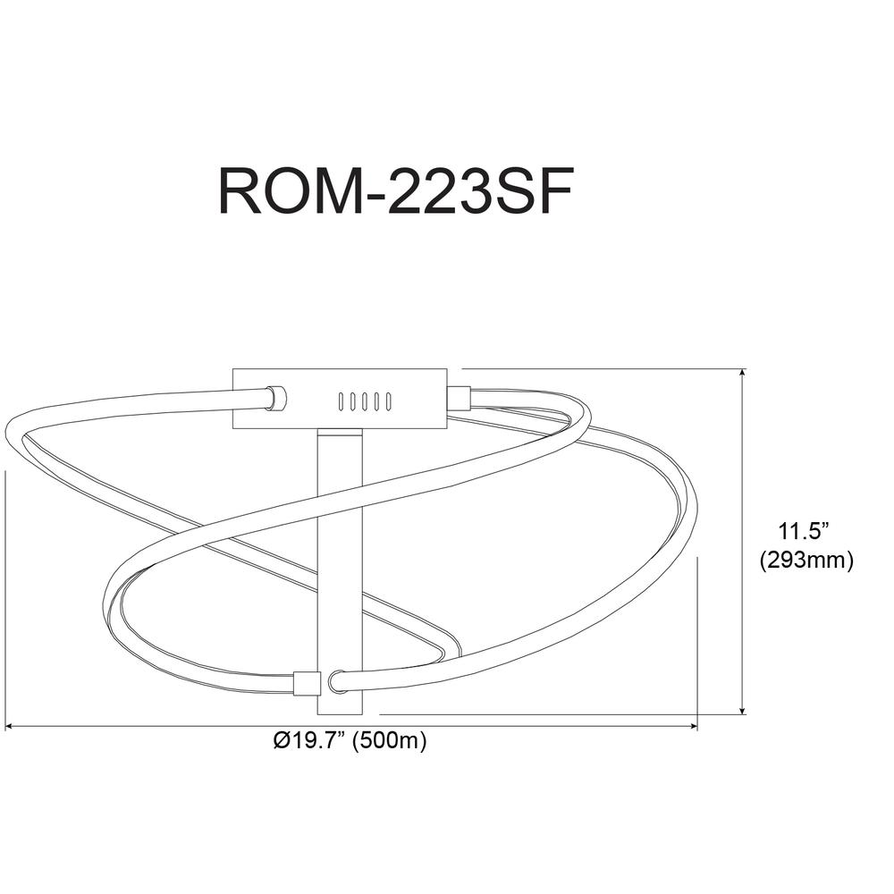 24W Semi-Flush Mount, MB, WH silicone Diffuser