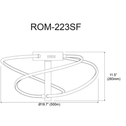 24W Semi-Flush Mount, MB, WH silicone Diffuser