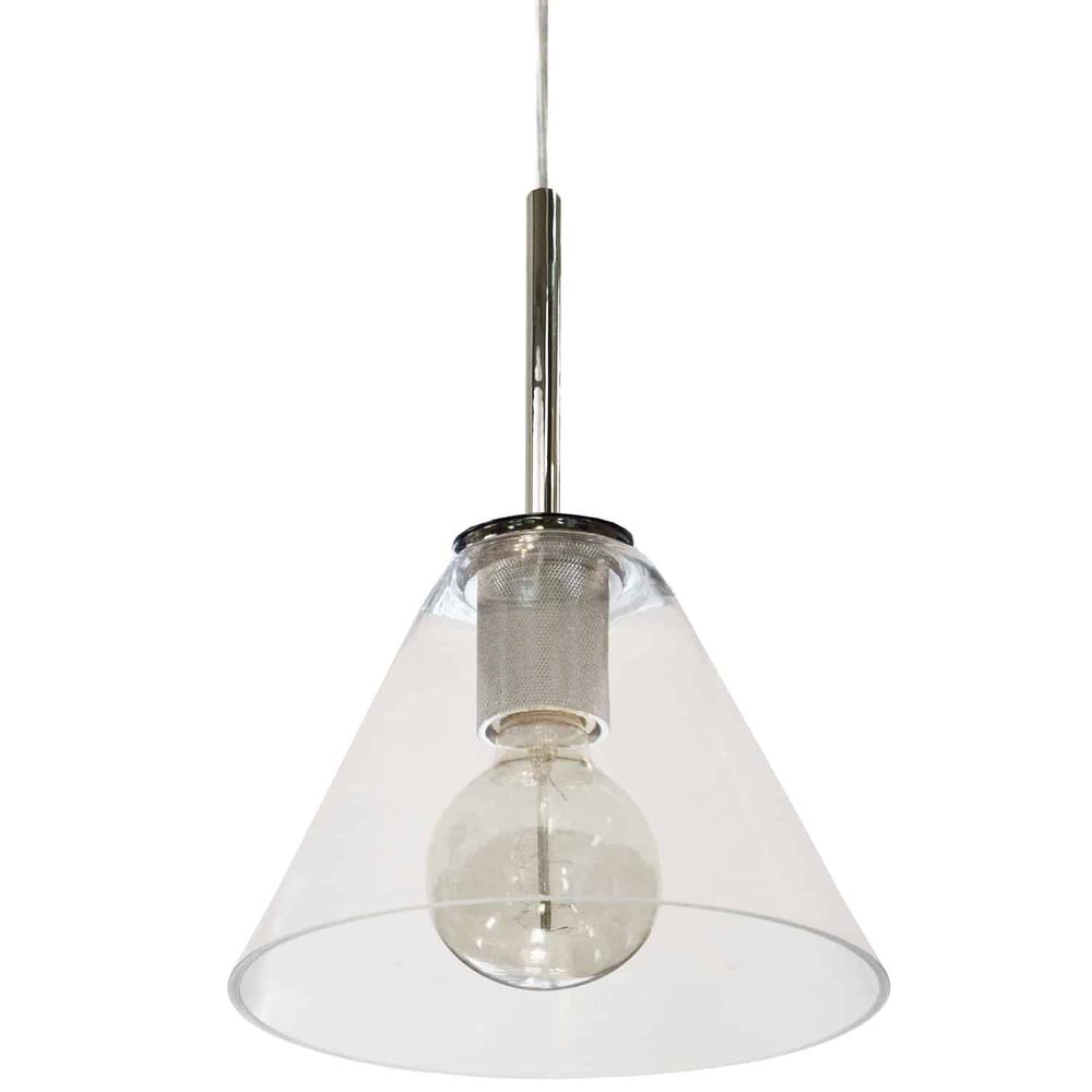 1LT Pendant, PC, Clear Glass