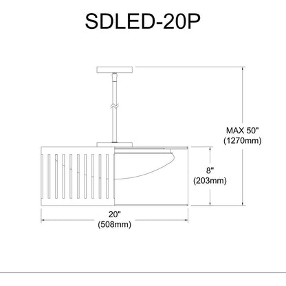 22W Slit Drum Pendant, MB with WH Shade