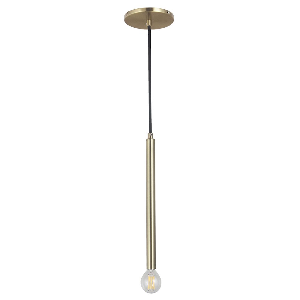 1 Light Incandescent Pendant Aged Brass