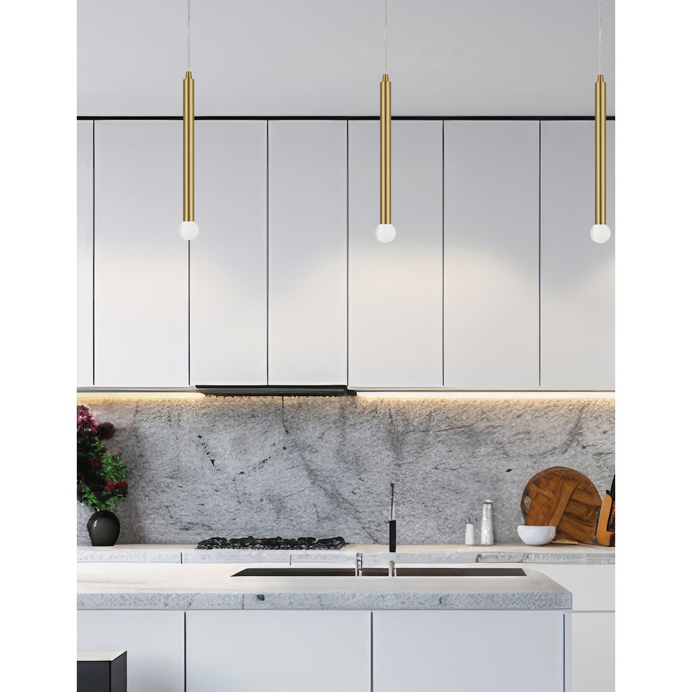 1 Light Incandescent Pendant Aged Brass