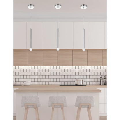 1 Light Incandescent Pendant Polished Chrome