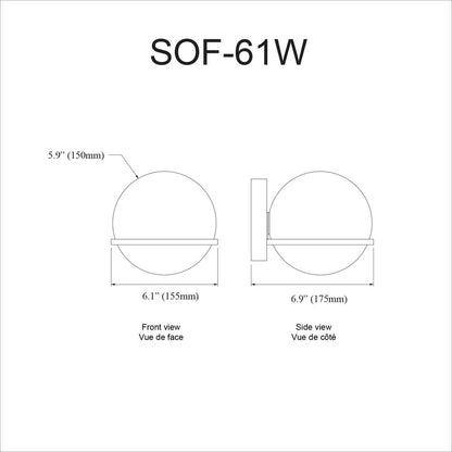1LT Wall Sconce, MB Finish with White GL