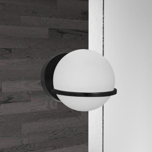 1LT Wall Sconce, MB Finish with White GL