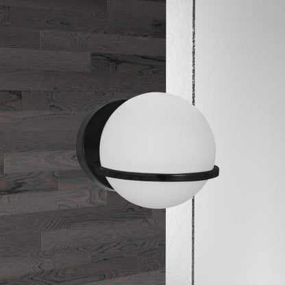 1LT Wall Sconce, MB Finish with White GL