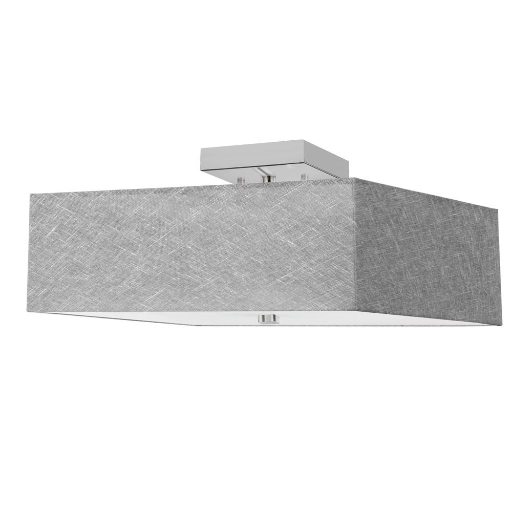 3LT Incandescent Semi-Flush PC, Grey Shade