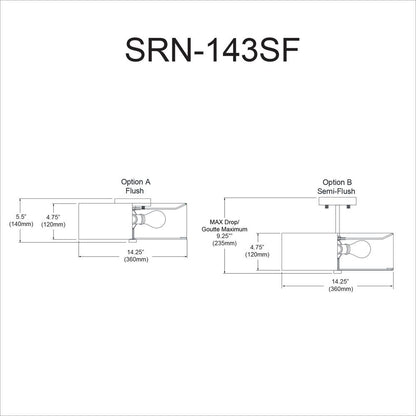 3LT Incandescent Semi-Flush PC, Grey Shade