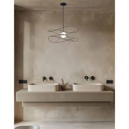 20W Pendant Matte Black with White Acrylic Diffusers