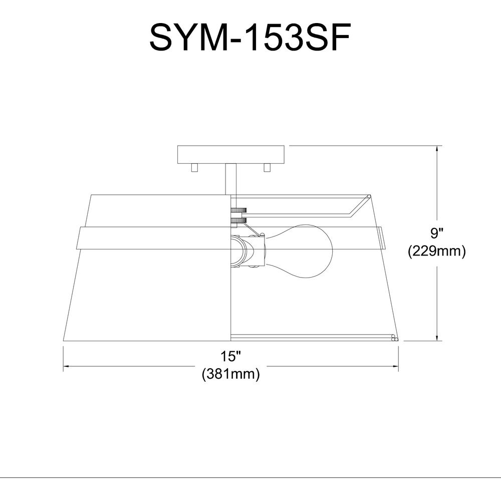 3LT Semi-Flush Mount,  AGB, WH Shad