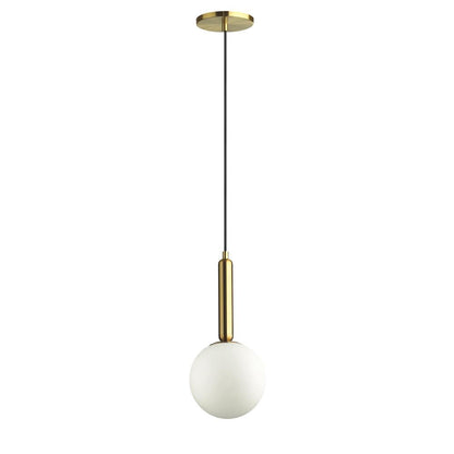 1LT Incandescent Pendant,  AGB, WH Glass