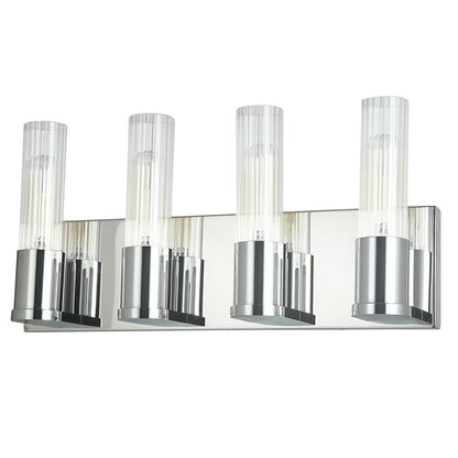 4LT Incandescent Vanity,  PC, CLR Fluted Glass