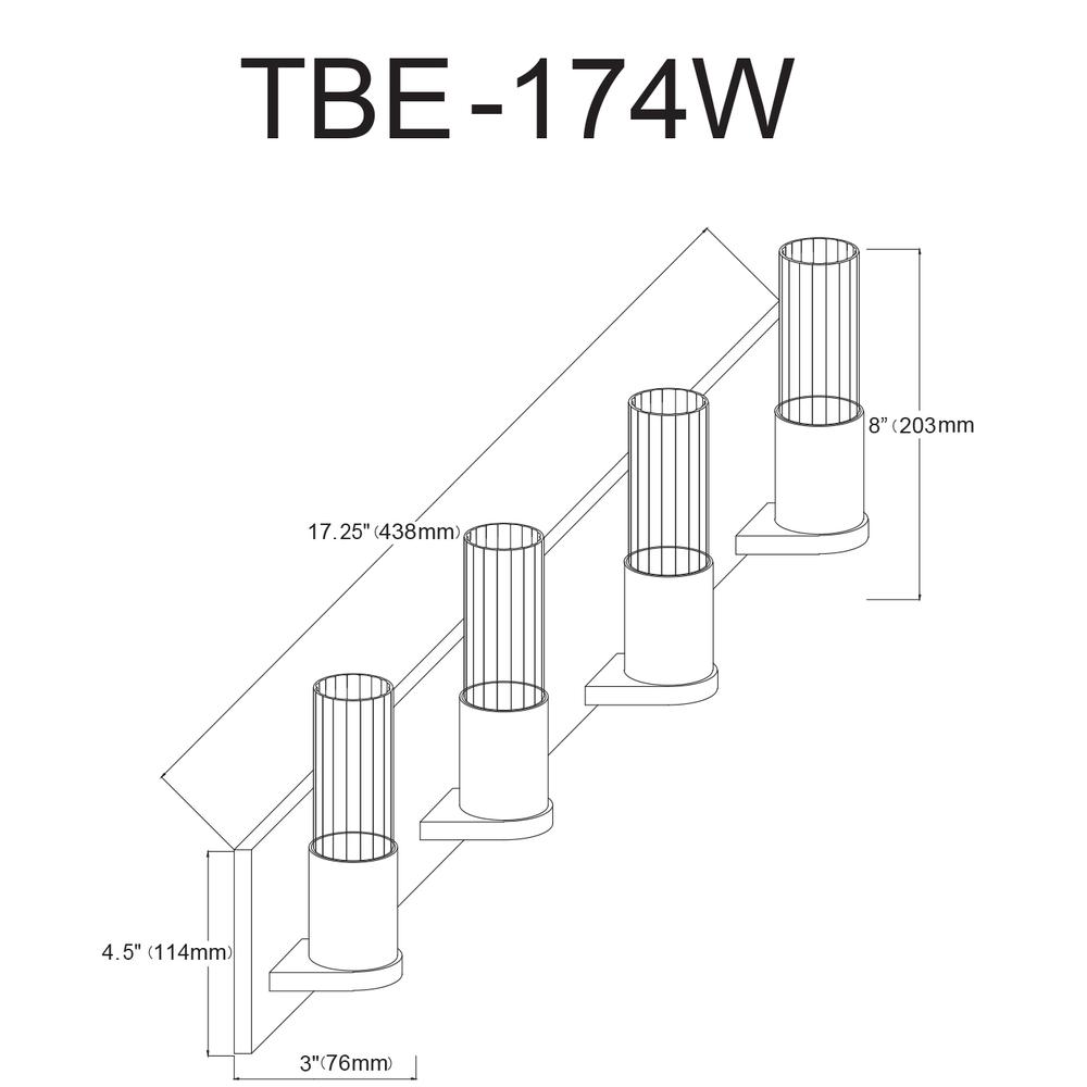 4LT Incandescent Vanity,  PC, CLR Fluted Glass
