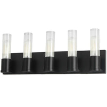 5 LT Incandescent Vanity, MB, CLR Fluted Glass