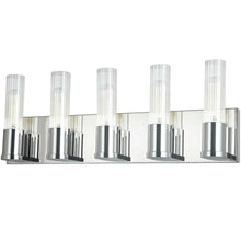 5 LT Incandescent Vanity, PC, CLR Fluted Glass