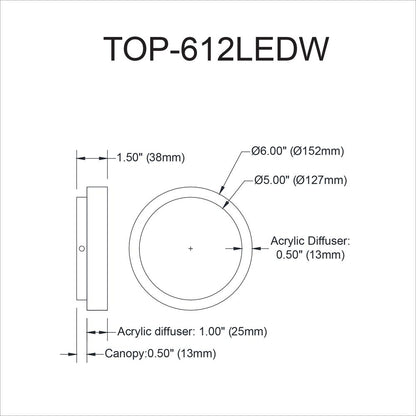 12W Wall Sconce,  AGB, FR Acrylic Diffuser