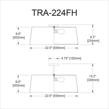 4LT Trapezoid Flush Mount, GLD with WH Shade