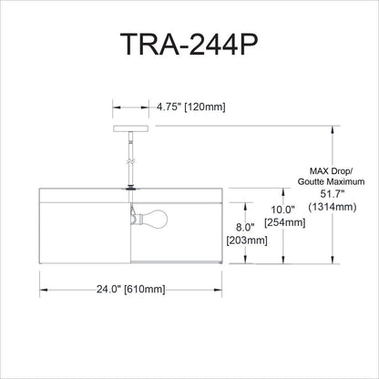 4LT Drum Pendant Black/White Shade,790 Diff