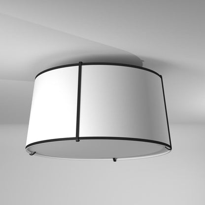 3LT Trapezoid Flush Mount, MB with WH Shade