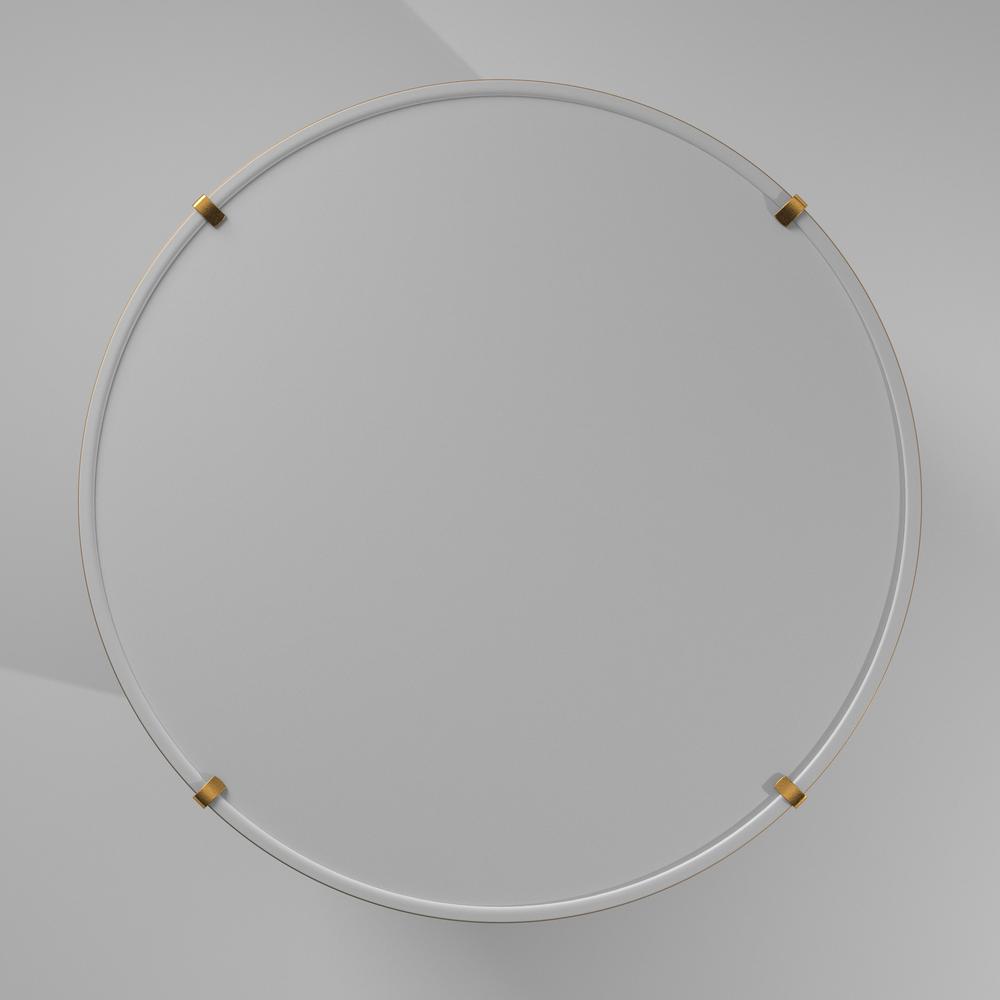 3LT Trapezoid Flush Mount, GLD with WH Shade