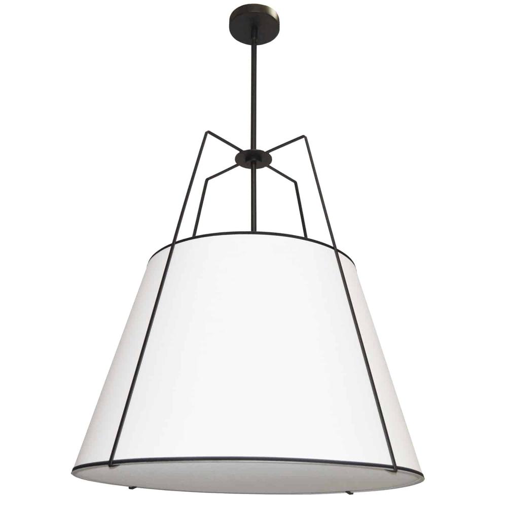3LT Trapezoid Pendant BK/WH Shade,790Diff